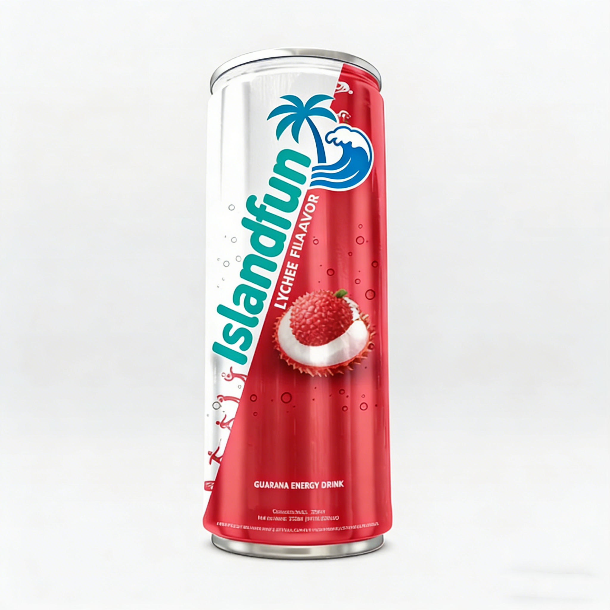 250ml Lychee Flavored Guarana Carbonated Energy Drink (Aluminum Can)
